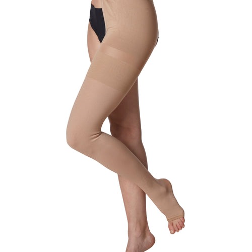 Caoutchouc Naturel — cuisse avec attache à la taille — pointe ouverte