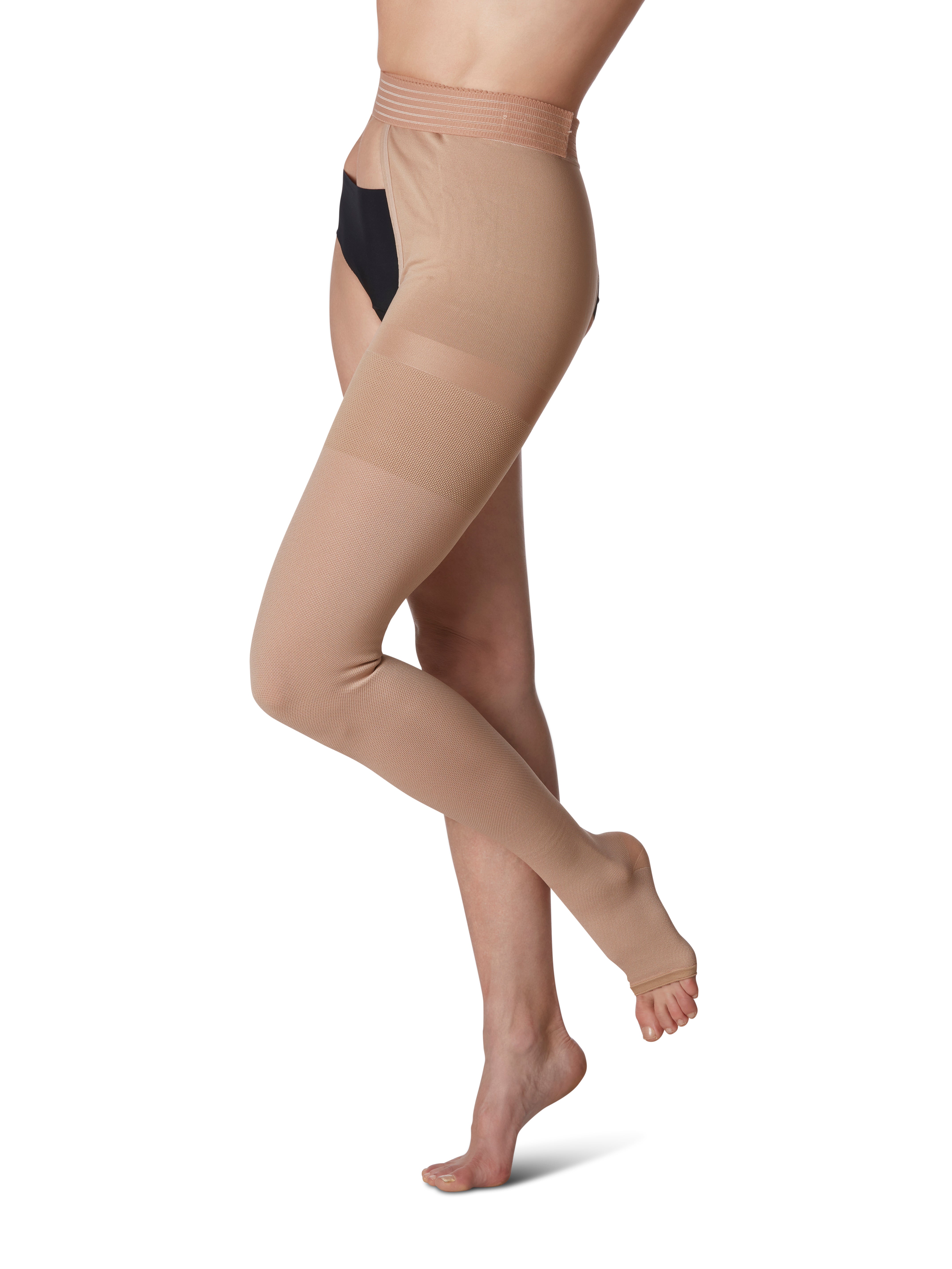 Caoutchouc Naturel — cuisse avec attache à la taille — pointe ouverte