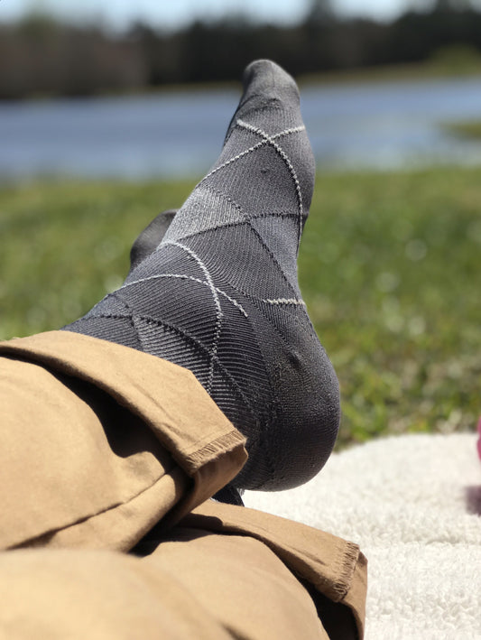 Bas de compression Microfibre à motifs pour homme