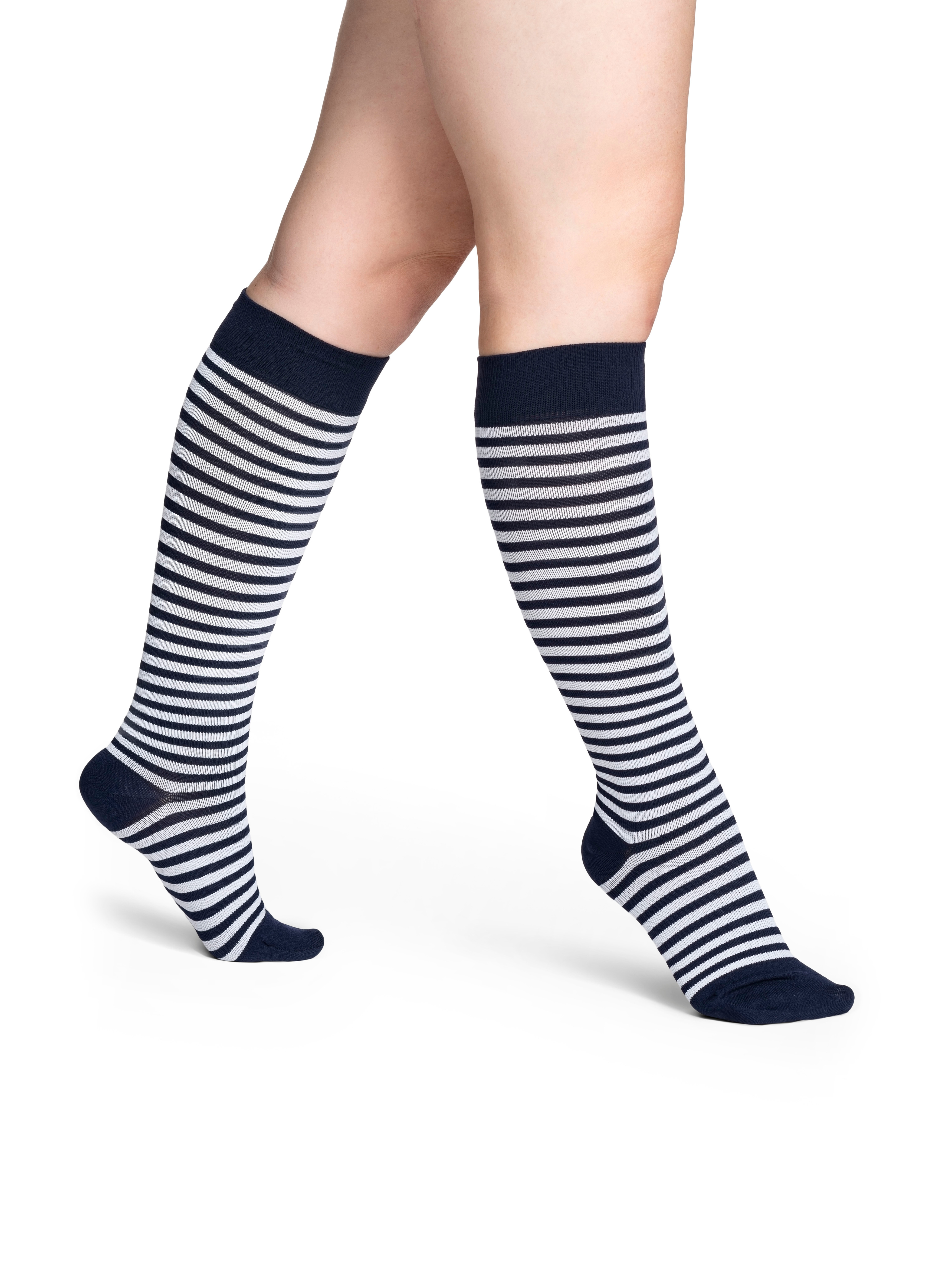 Microfiber Shades Women's Compression Socks 15-20 mmHg - Mariner Stripe ...