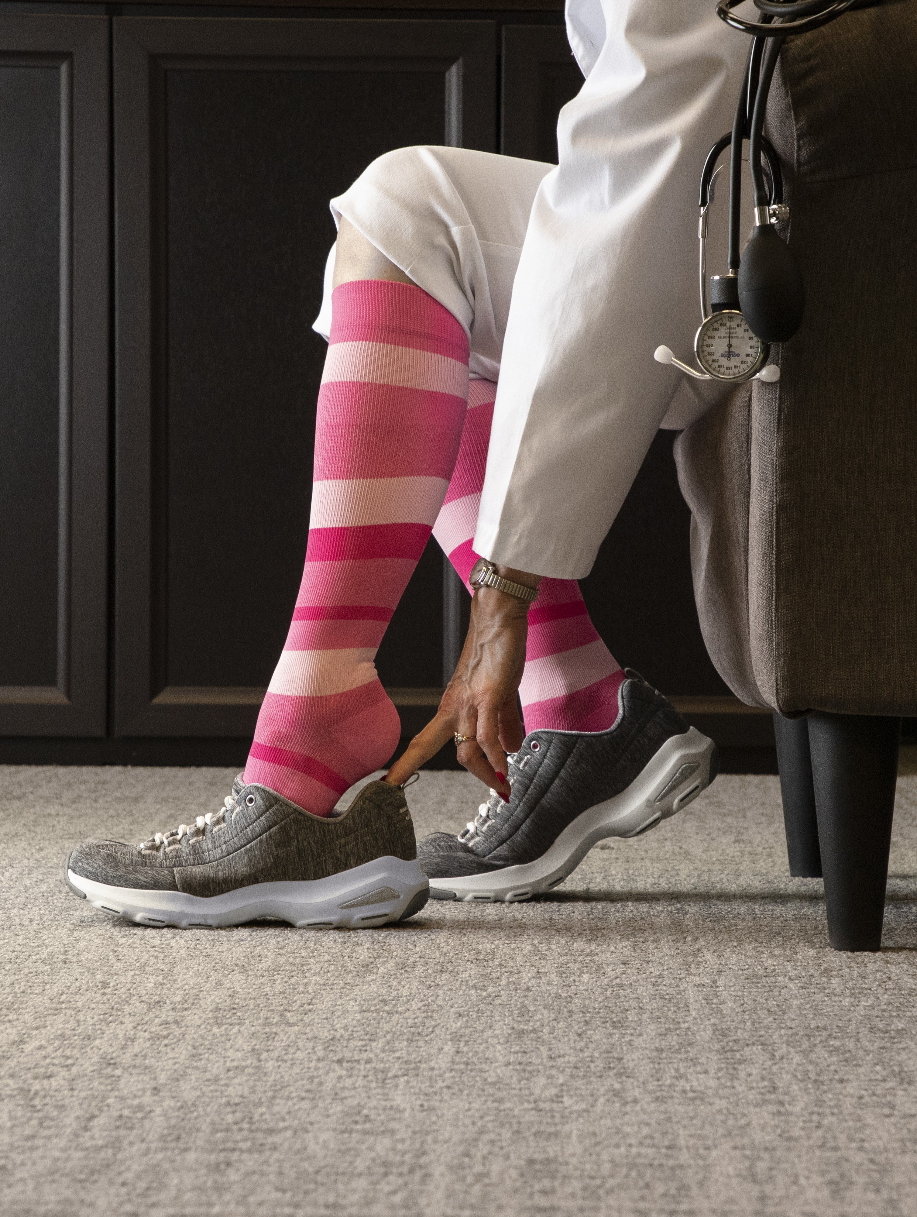 Bas de compression Microfibre à motifs pour femme
