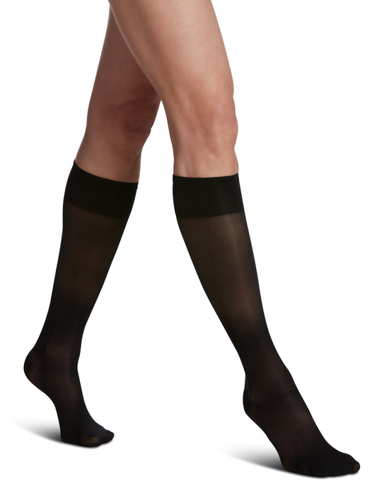 Bas de compression Sheer Fashion pour femme, jusqu'au genou