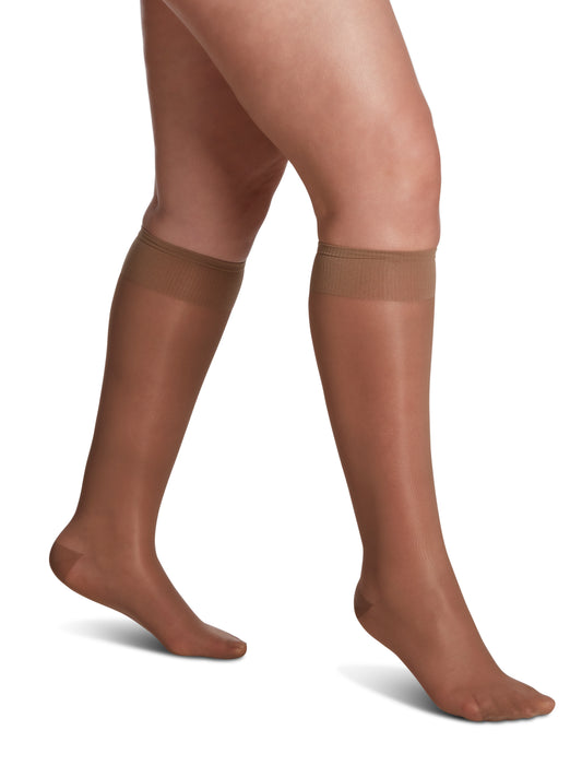 Bas de compression Sheer Fashion pour femme, jusqu'au genou