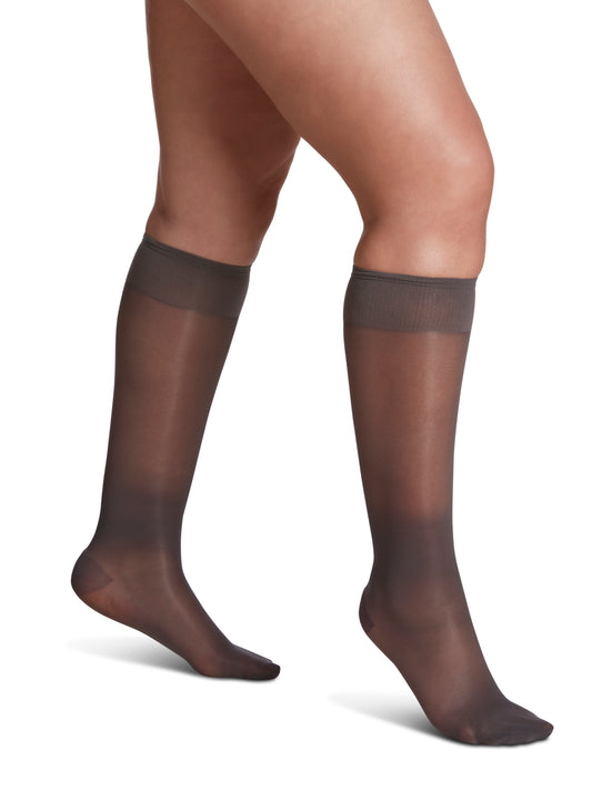Bas de compression Sheer Fashion pour femme, jusqu'au genou
