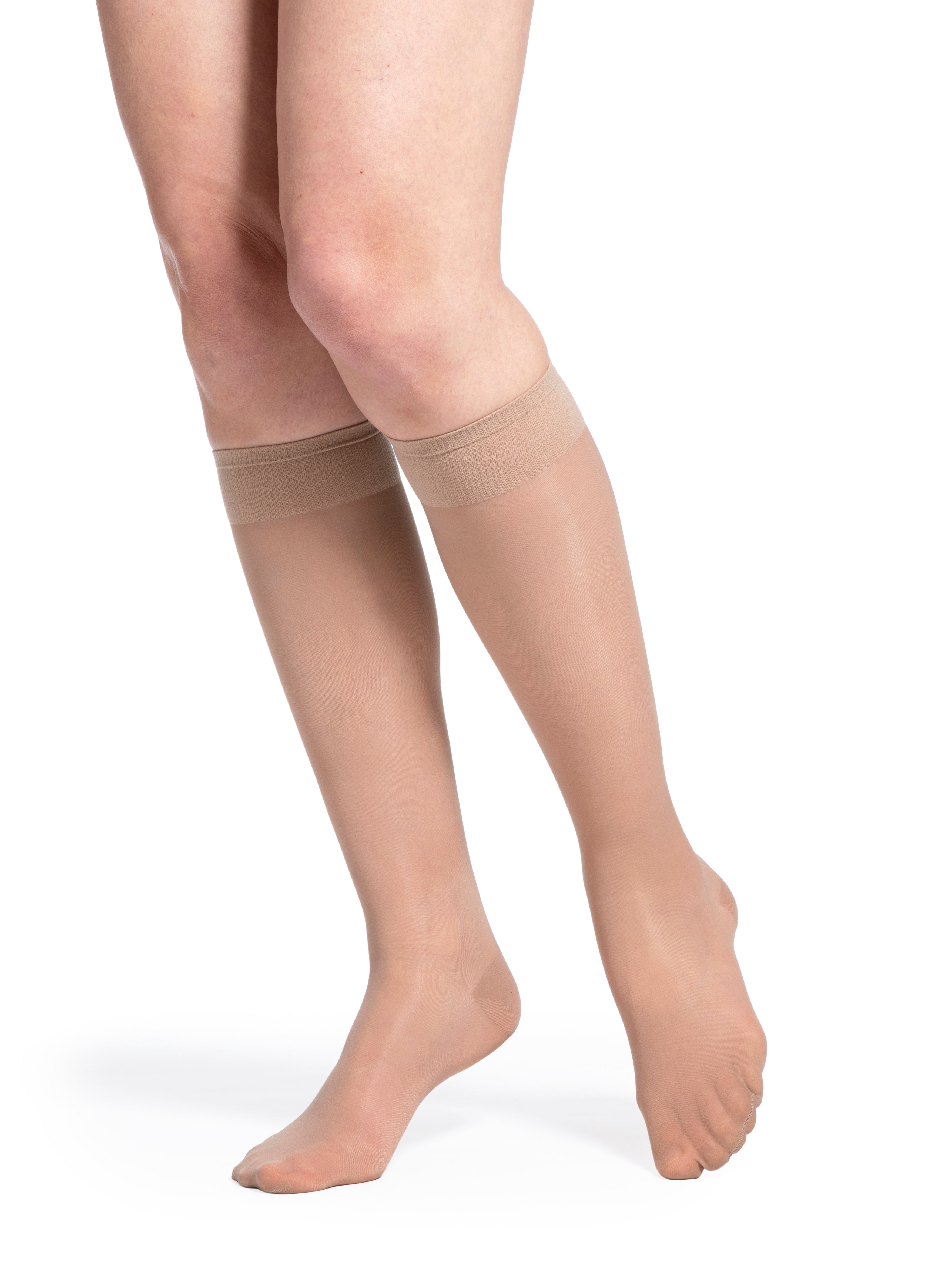 Bas de compression Sheer Fashion pour femme, jusqu'au genou