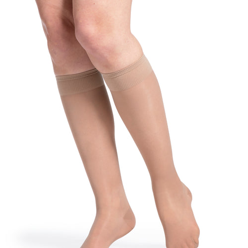 Bas de compression Sheer Fashion pour femme, jusqu'au genou
