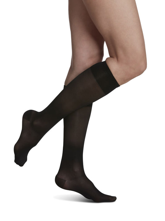 Bas de compression Sheer Fashion pour femme, jusqu'au genou