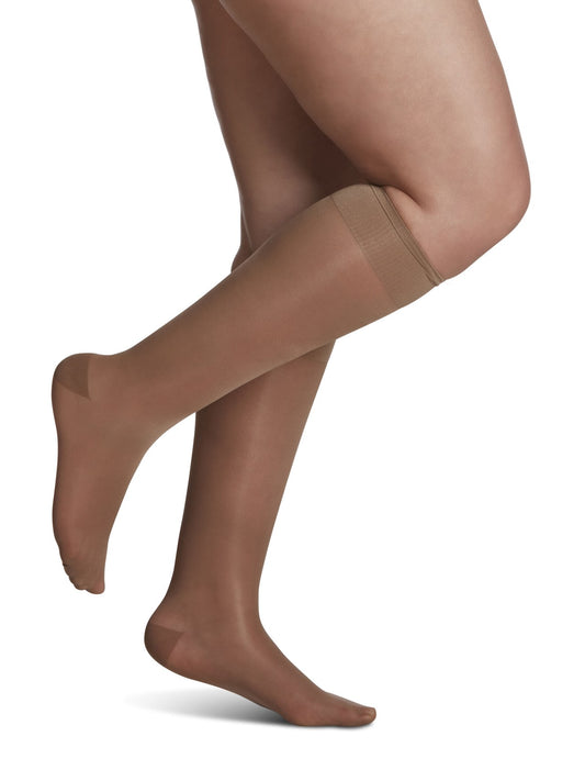 Bas de compression Sheer Fashion pour femme, jusqu'au genou