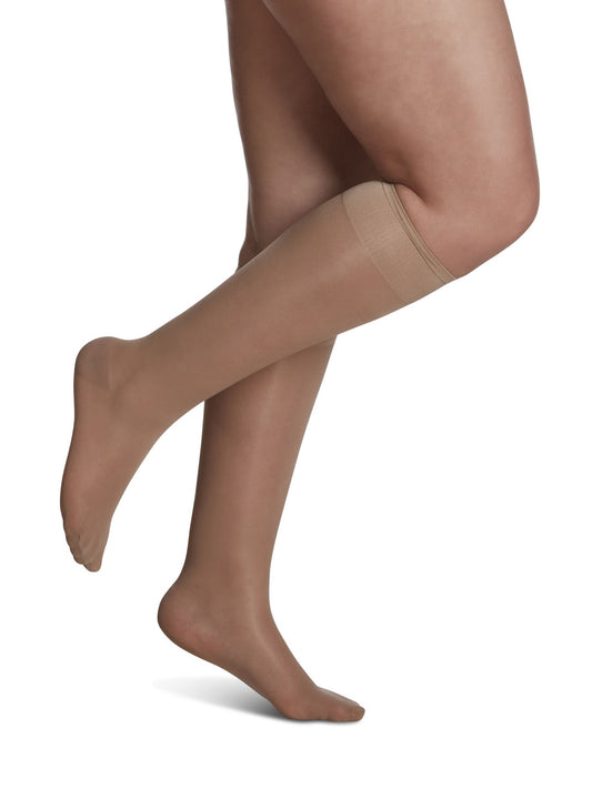 Bas de compression Sheer Fashion pour femme, jusqu'au genou